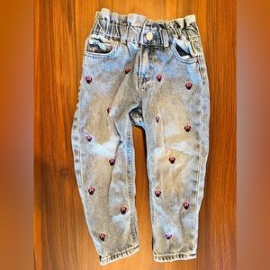 EUC Gap Embroidered Minnie Jeans